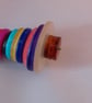 Colourful Button Christmas Tree Decoration - Silver Topper - Image 3