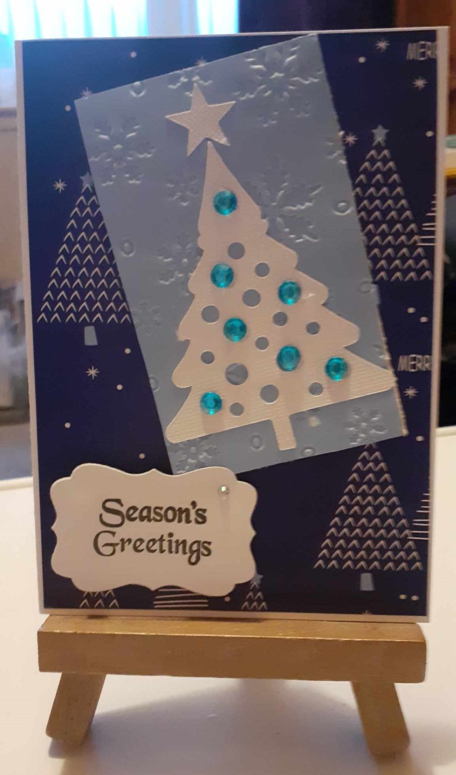 Sparkly Blue Christmas Card