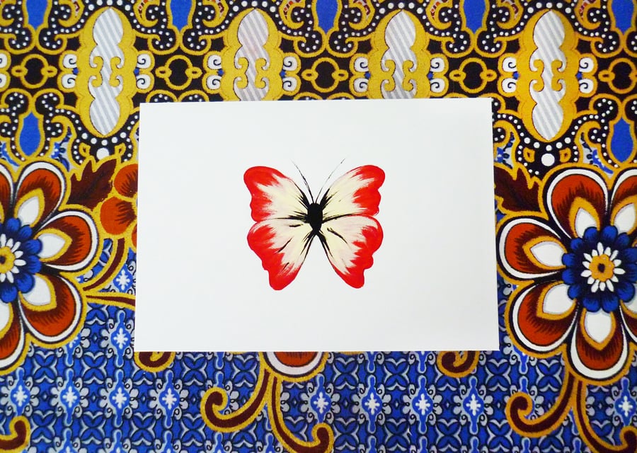 Free Postage - Red Butterfly Card
