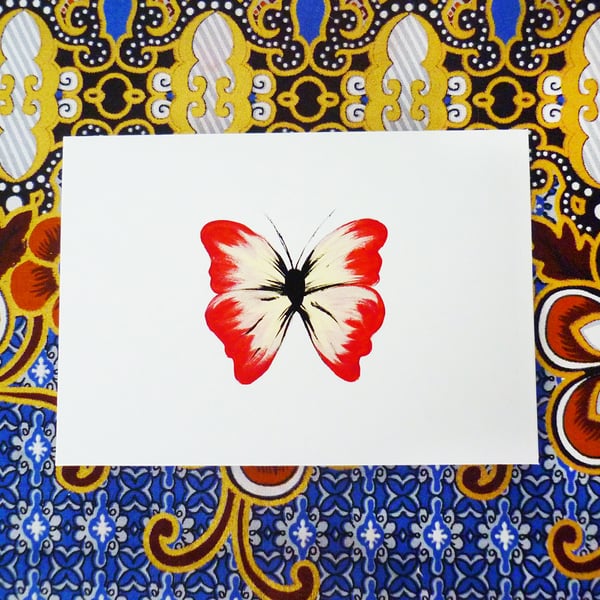 Free Postage - Red Butterfly Card