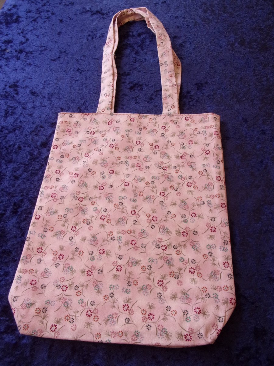 Pale Pink with Small Flowers Fabric Project Bag