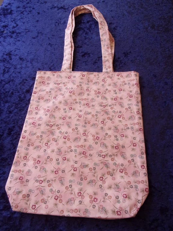 Pale Pink with Small Flowers Fabric Project Bag