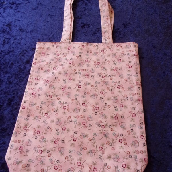 Pale Pink with Small Flowers Fabric Project Bag