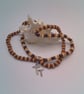 Men's  Necklace With Wooden Beads and Silver Double Cross, Gift for Him - Image 7