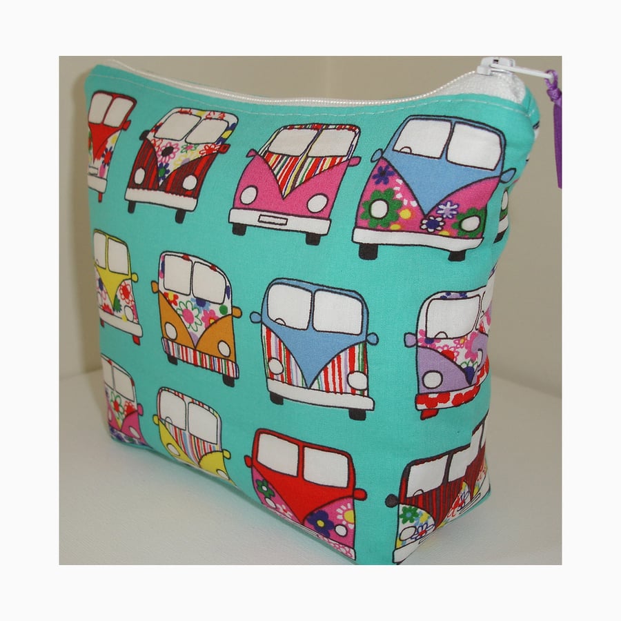 Make-up Cosmetic Toiletries Bag Purse Hippy Campervans Campervan Cosmetics