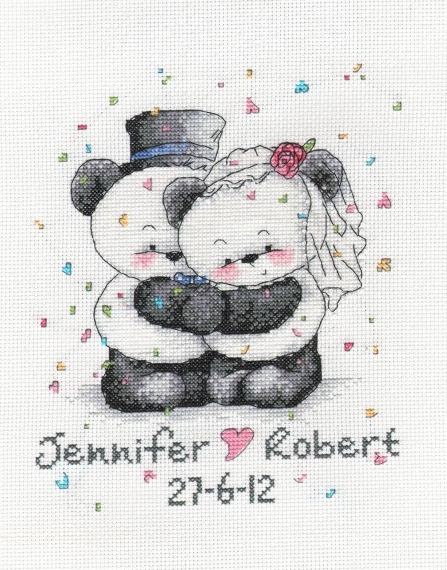Party Paws Bamboo's wedding cross stitch chart