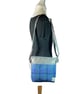 Genuine leather and Harris tweed handbag in grey and blue - Image 4