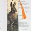 Hare - wooden bookmark,  British wildlife gift 