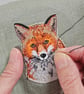Fox mini hoop, handmade hanging decoration, embroidered - Image 8