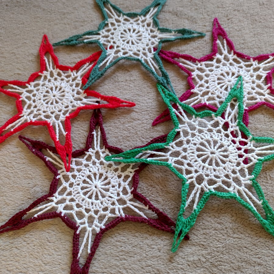 Colorful Crocheted snowflakes