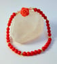 Red Bamboo Coral Bracelet, Carved Coral Rose, Birthday, Anniversary, Valentine - Image 2