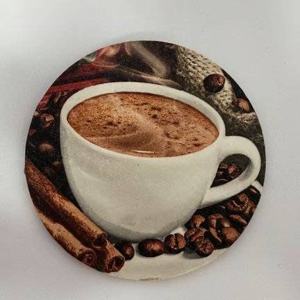 Coffee Beans with Cinnamon Sticks Wooden Coasters