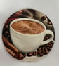 Coffee Beans with Cinnamon Sticks Wooden Coasters
