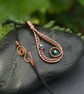 Simple Wire Wrapped Copper Teardrop Pendant - Choice of Colours - Image 8