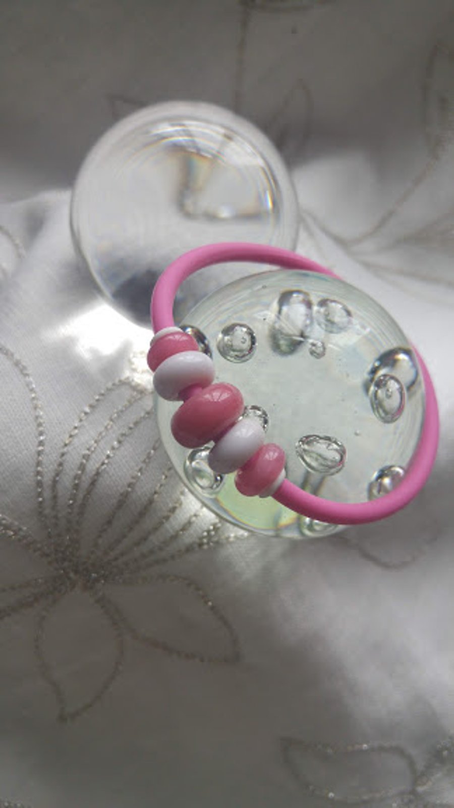 Pink Lampwork Jelly Bracelet