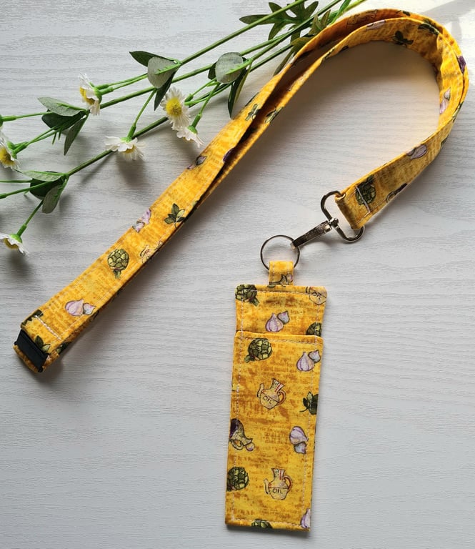 Handmade Lanyard & Pen Holder Set Golden Gourmet Cotton Unique Work Gift