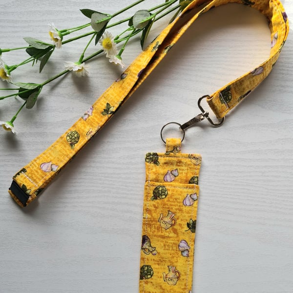 Handmade Lanyard & Pen Holder Set Golden Gourmet Cotton Unique Work Gift