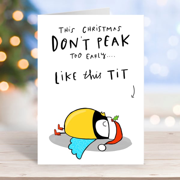  Blue tit Christmas card