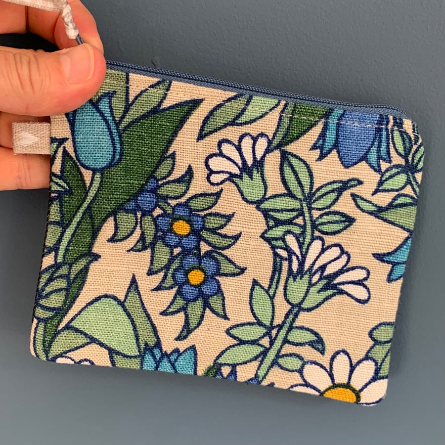 Vintage Flower Waltz and denim coin purse