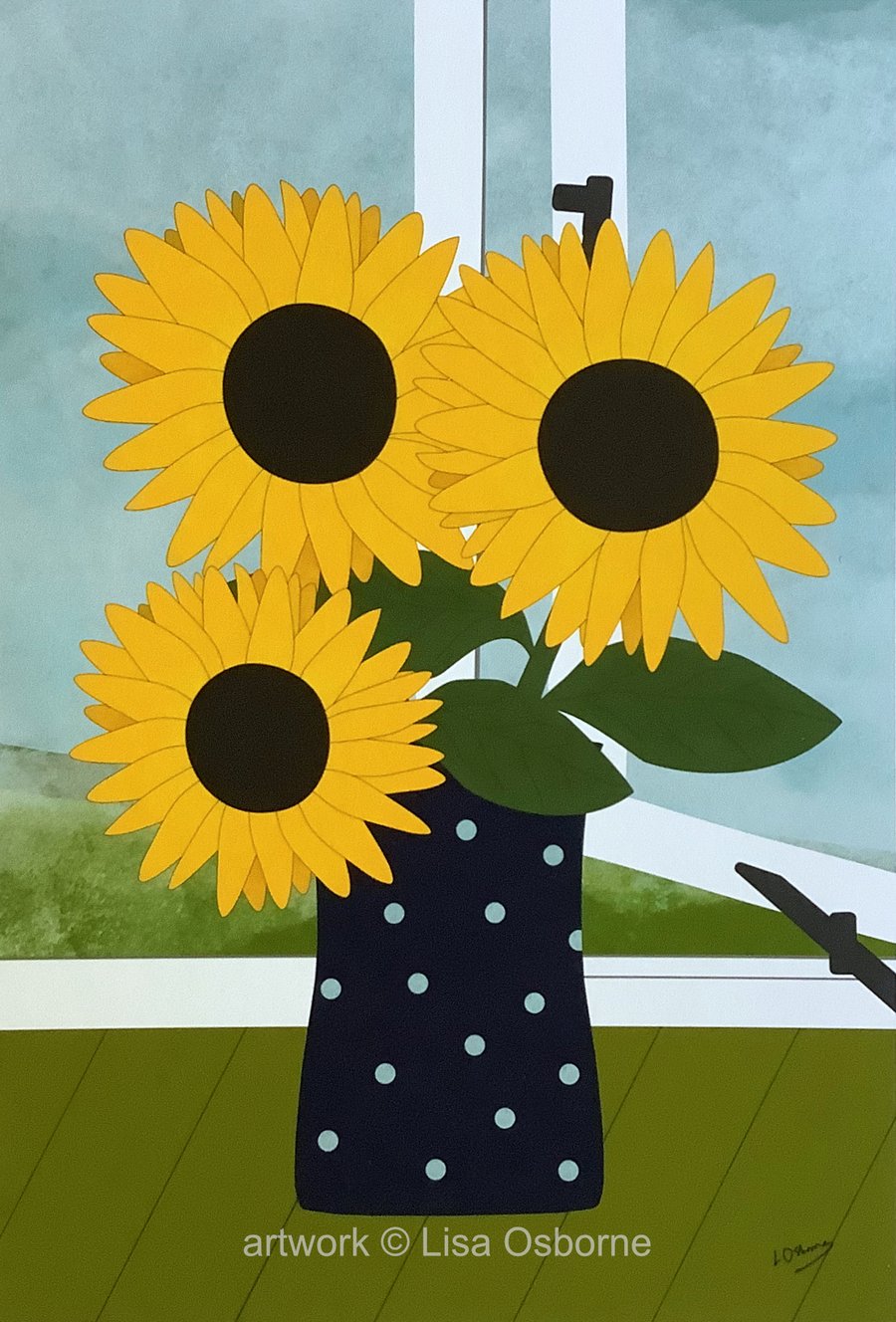 Sunflowers - flower art print - gardens