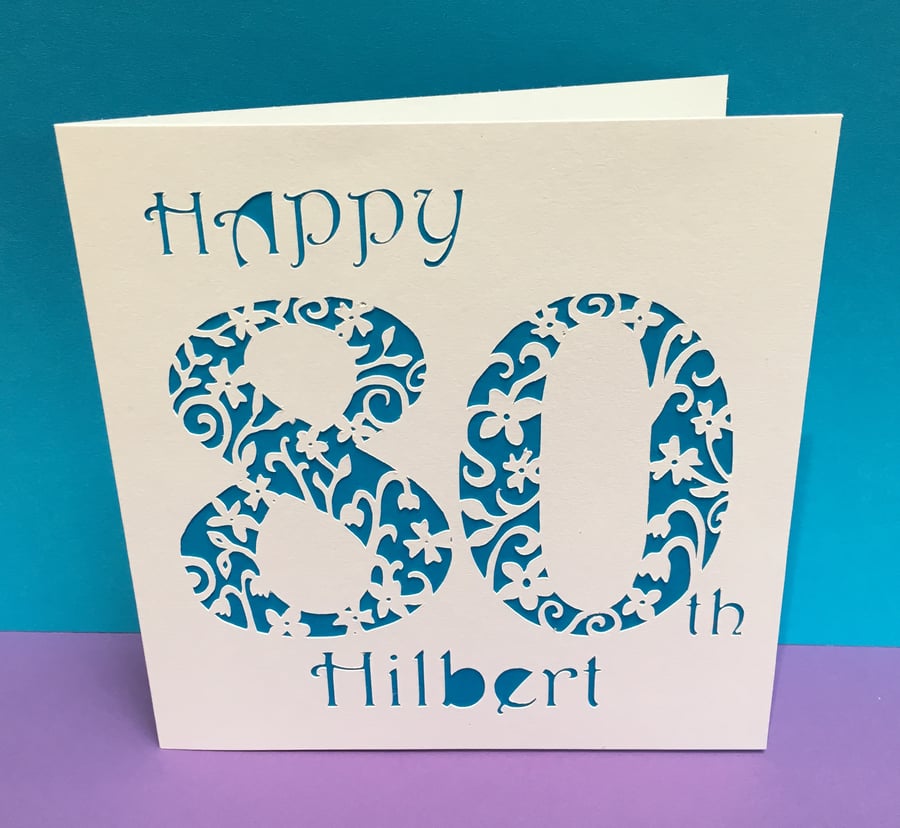 80th Birthday Card - Personalised