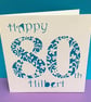 80th Birthday Card - Personalised - Image 1