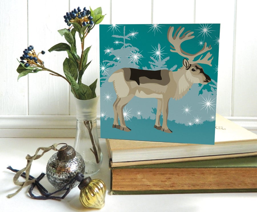 Winter Woodland Reindeer Christmas Card