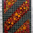 ORANGE ABSTRACT MOSAIC. Wall decoration, hanging, panel.