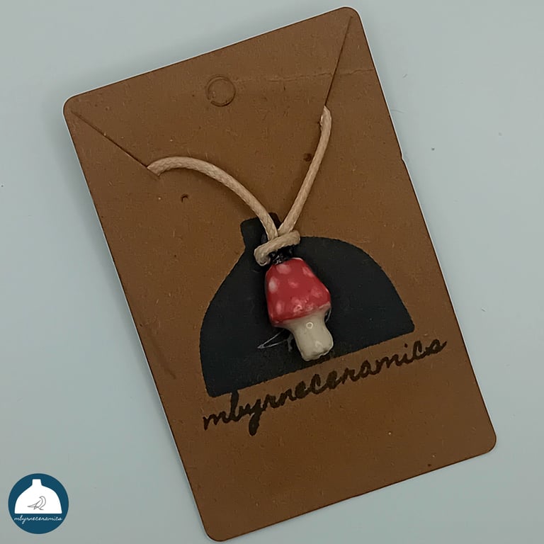 Domed top Toadstool Ceramic Necklace