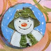 The Snowman wooden decorative tag