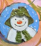 The Snowman wooden decorative tag