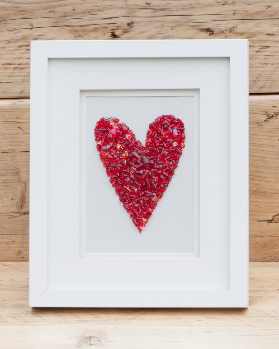 Quirky Heart - Fused Glass Picture 