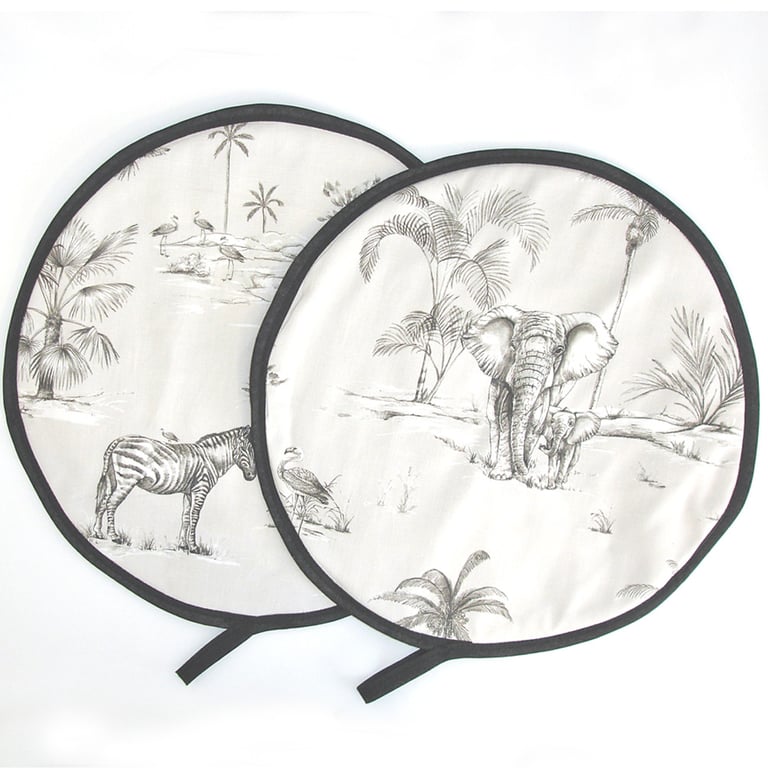 Aga Hob Lid Mats Zebra Elephant Pads Covers Surface Savers Grey Safari