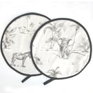Aga Hob Lid Mats Zebra Elephant Pads Covers Surface Savers Grey Safari