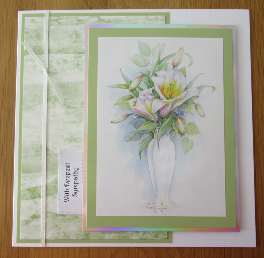 Lilies - 8x8" Sympathy Card