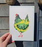 A5 Chicken Art print Whimsical Animal Wall Decor
