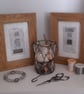 Patterned Grey Silver White Paper Handstitched Geometric Small Art Pictures - Image 6