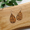 Faux Fur & Suede Tear Drop Earrings - Cheetah 