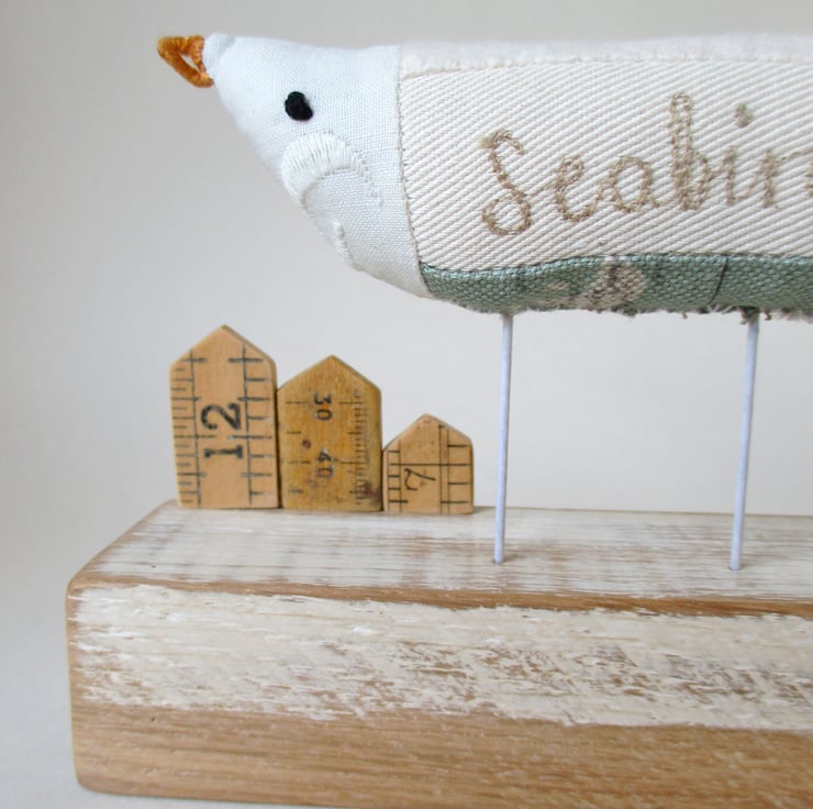 SALE - Fabric Sea Bird - Seagull with Wire Hear... - Folksy