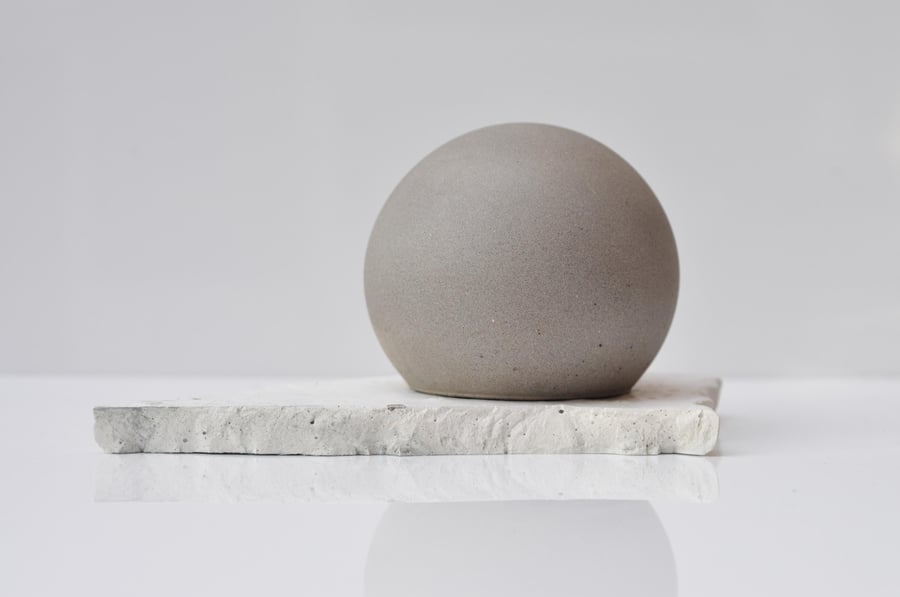 Concrete Ornament Sphere Grey Handmade Decorative Sphere Modern Minimalist Home 