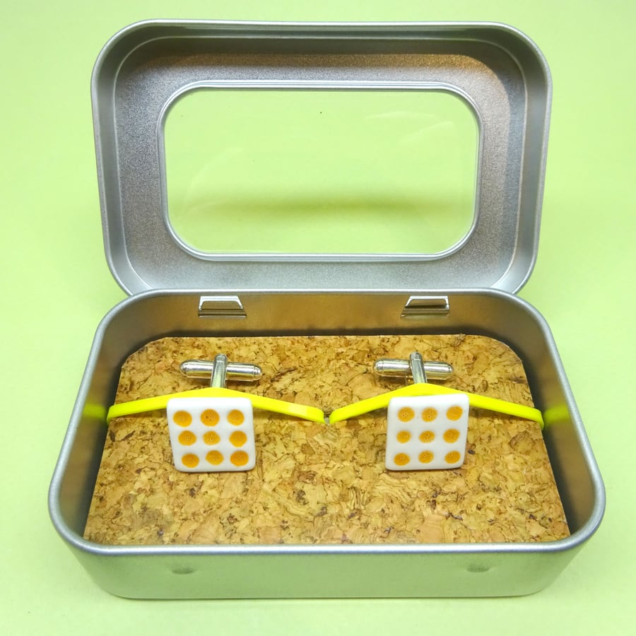 Atomic ceramic cufflinks