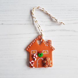 Gingerbread house decoration OR Magnet, Hand painted, Handmade