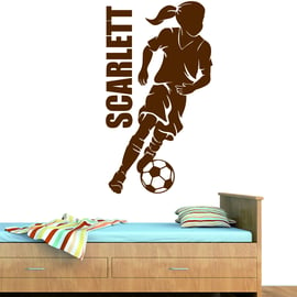 Football Player Personalised Girl Name Ladies Wall Art Stickers Decals Vinyl