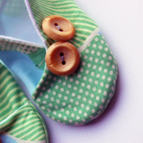 SALE - Kimono Style Booties in Amy ButlerFabric. Size 0 - 6 Months