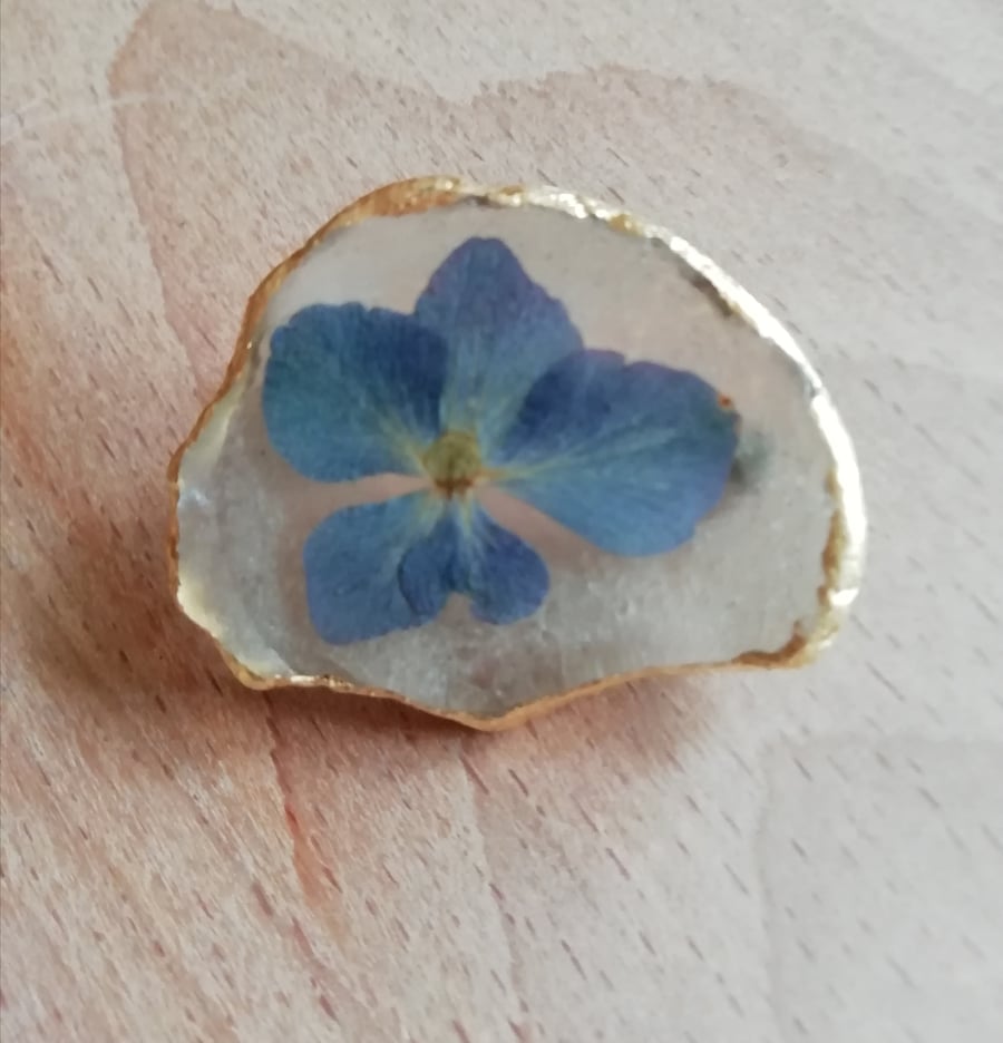 Beach glass  flower brooch