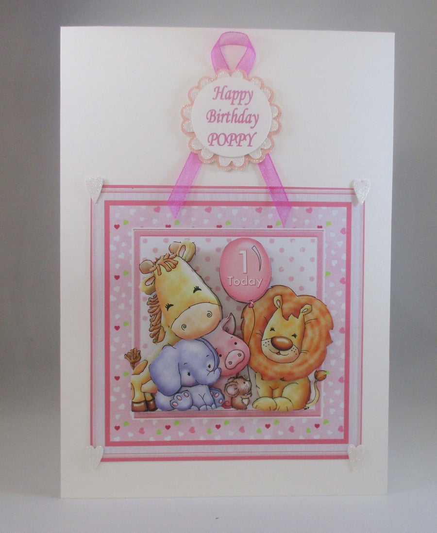 3D Childs Birthday Card, Animals,Personalise