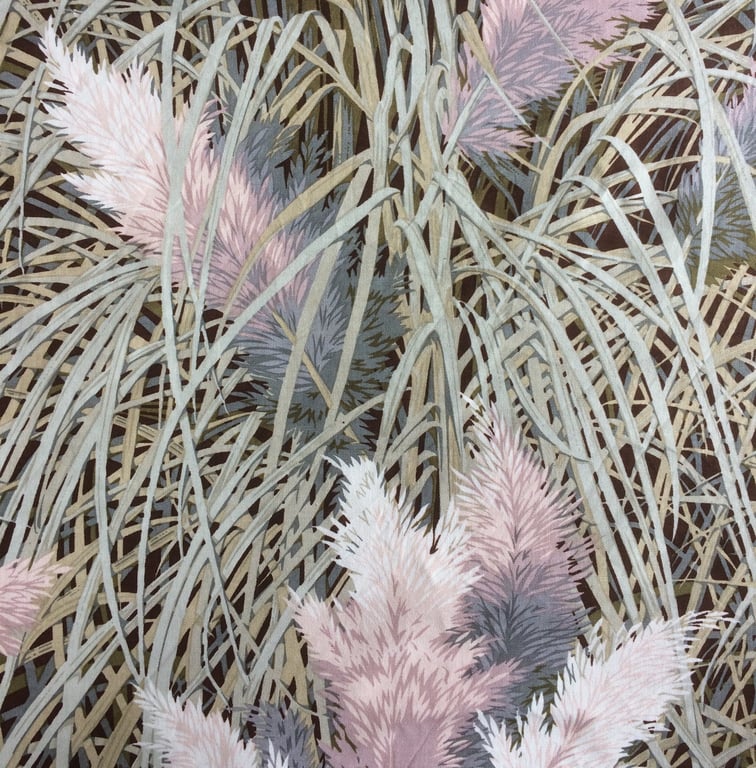 Exotic Pampas Grass 70s Parkertex VIntage fabric Lampshade