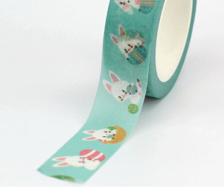 2 x Easter Bunny & Egg pattern,15mm Washi Tape, 10m, Decorative Tape, Cards