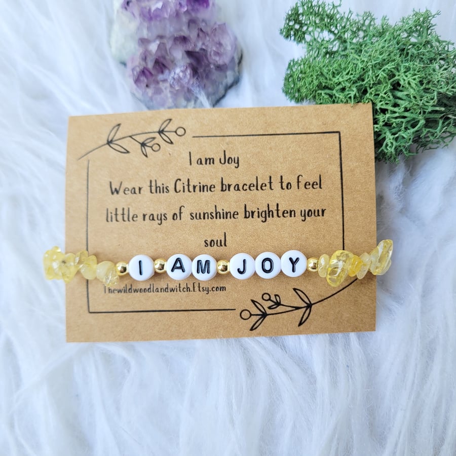 I Am Joy Citrine Affirmation Bracelet