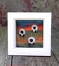 Three Sheep amongst flowers - needlefelt with embroidery